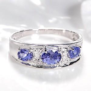 K18 WG ゴールド ダイヤモンド ダイヤ 指輪 リング カラーストーン タンザナイト ブルー 大粒 誕生石 4月 12月 GUR929B