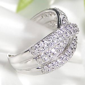 pt900 プラチナ ダイヤモンド ダイヤ 指輪 リング 1.0ct 1カラット エタニティ 3連 ...
