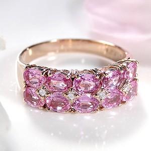 K18 WG YG PG 0.5ct ダイヤモンド フルエタニティ ピンキー リング