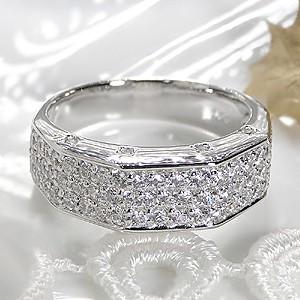 pt900 プラチナ ダイヤモンド ダイヤ 指輪 リング 1.0ct 1カラット パヴェ シャープ ...