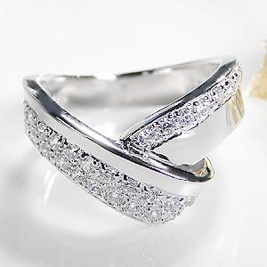 K18 WG ☆ ダイヤ・ デザインリング