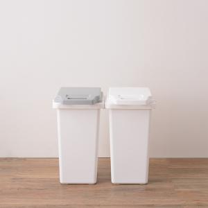 抗菌ペール 33L ゴミ箱 ダストボックス 抗菌 防臭 防汚 SIAA パッキン付 キッチン ペット 連結可能 ロック付 シンプル 分別 ホワイト グレー RSD-74 WH GY｜good-mark