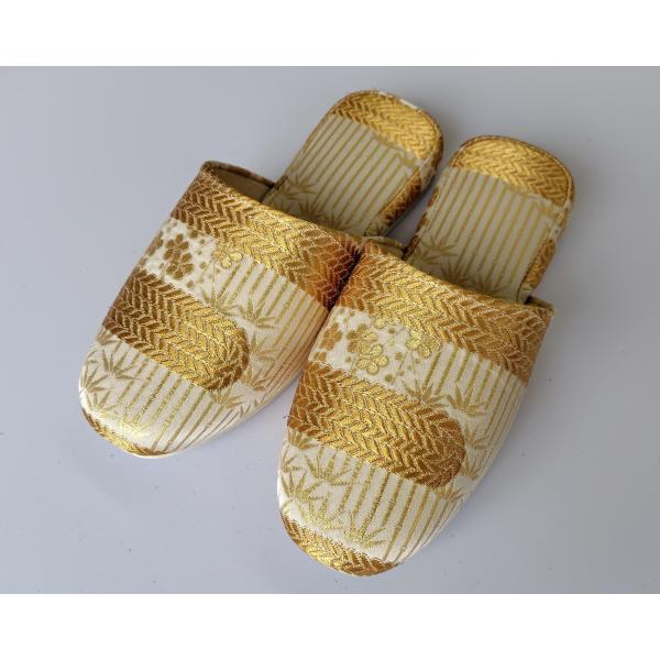 【サイズ28cm】『着物リメイク スリッパ』袋帯リメイク　スリッパ　履物　宿泊施設　ホテル　旅館