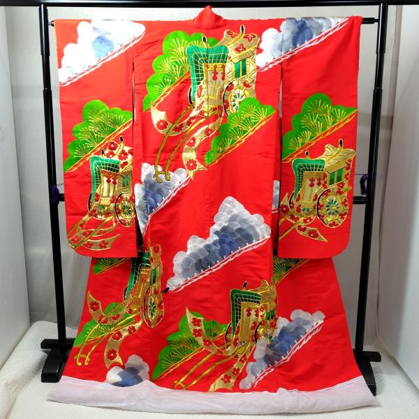 【used】着物『打掛』舞台衣装　インテリア　kimono uchikake　和装　花嫁衣裳　日本　...
