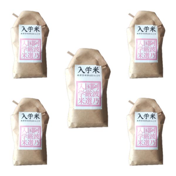 【５袋セット】入学米　合格祈願に入学米　１袋３００ｇ（２合）×５　　徳島県吉野川市川島町学産