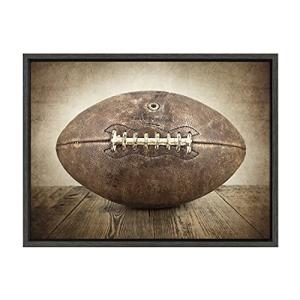 DesignOvation Sylvie Vintage Football Framed Canvas Wall Art by Shaw 並行輸入｜good-quality