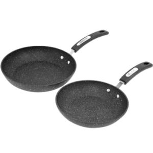 Starfrit THE ROCK by Fry Pans with Bakelite Handles Set of 2  Black  並行輸入｜good-quality