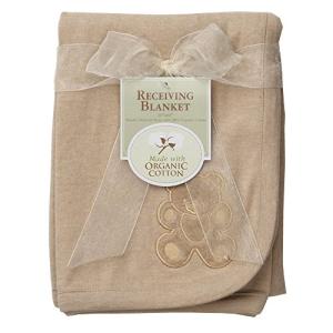 American Baby Company Organic Embroidered Receiving Blanket  Mocha b 並行輸入｜good-quality