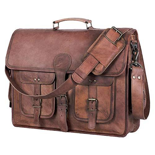 KPL 18 INCH Leather Briefcase Laptop Messenger bag...