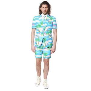 Opposuits メンズ サマースーツ 異なるプリント - ショーツ、半袖ジャケット&ネクタイ付き US サイズ: 42 カラー: ブ 並行輸入｜good-quality