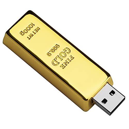BorlterClamp 64GB USBフラッシュドライブ ゴールドバー型 ノベルティ USBドラ...
