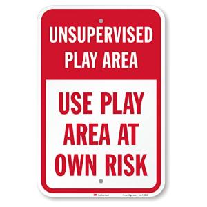 SmartSign Unsupervised Play Area - Use At Own Riskサイン | 12インチ x 18イン 並行輸入｜good-quality