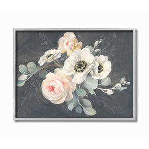 Stupell Industries Rose Anemones Flowers Chalk Pink Black Design Gra 並行輸入｜good-quality