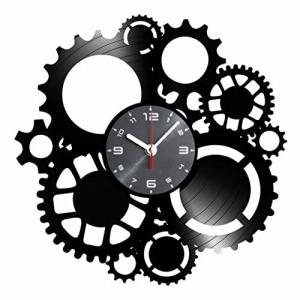 スチームパンク ビニール 壁時計 装飾メカニックギア - ヴィンテージギアワークテーマ アート ホームルームデコレーション - スケルト 並行輸入