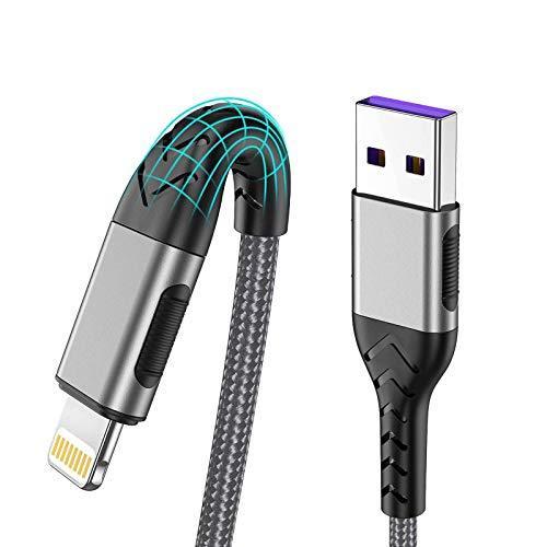 iPhone充電ケーブル MFi認証 3本セット 10フィート シルバー USB Aケーブル 長い充...