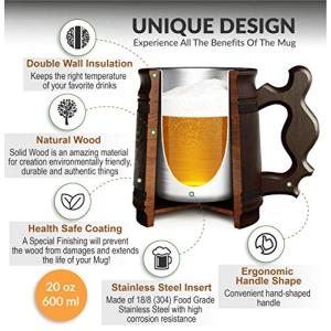 MyFancyCraft 木製ビールマグ ボッ...の詳細画像1