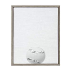 DesignOvation Sylvie Baseball Portrait Framed Canvas Wall Art  18x24 並行輸入｜good-quality