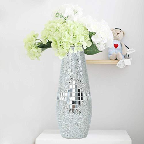 STIANNIU 装飾シャイン花瓶 美しい手作りモザイクひび割れガラス 家の装飾テーブル センターピ...