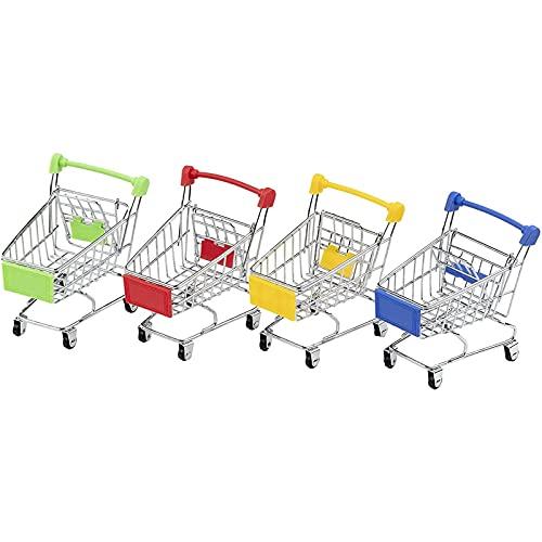 Juvale Mini Shopping Cart - 4-Pack Desk Organisers...