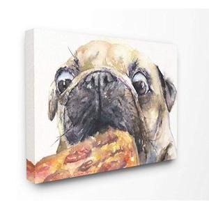Stupell Industries パグとピザのおもしろ犬 ペット 動物 水彩画 装飾用壁掛け 16x20 pwp-276_cn_16 並行輸入｜good-quality