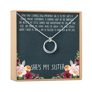Dear Ava Sisters ネックレス:姉妹へのギフト、姉妹の誕生日ギフト、巨大な、2リンクサークル。 並行輸入