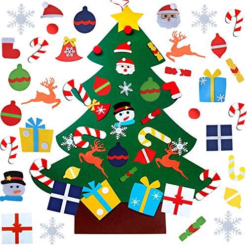 WESJOY フェルトクリスマスツリー DIY クリスマスツリー 31個 取り外し可能 オーナメント...