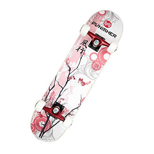 Punisher Cherry Blossom Complete Skateboard  Red  ...