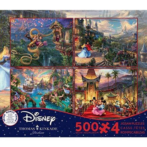 Disney クラシックパズルセット 500ピース×4塔の上のラプンツェル眠れる森の美女ピーターパン...