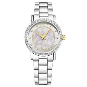 Akribos XXIV Women 's ak880ssラウンドシルバーとホワイトダイヤル3手クォーツブレスレット腕時計 並行輸入