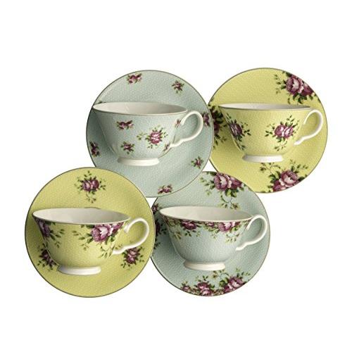 AynsleyアーカイブローズTeacups and Saucers Set of 4? 並行輸入