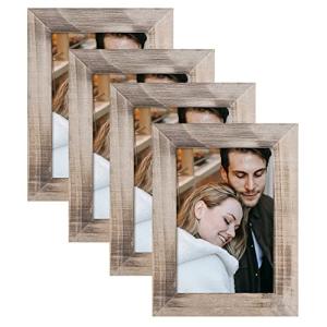 Adeco 4x6 木製写真フレームセット 手作り アンティーク調 ファームハウス 壁装飾 無垢材とプレキシガラス付き 壁掛け 卓上用 並行輸入の商品画像