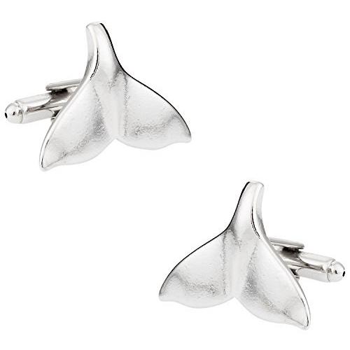 Cuff - Daddy Whale Tail Silver Cufflinks withプレゼンテ...