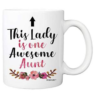 mycozycups叔母のギフト??? このLady Is One Awesome Auntコーヒーマグ??? Funny Cuteユニーク 並行輸入の商品画像