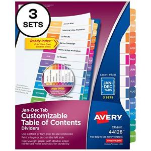 Avery Ready Index ファイル用目次インデックス 1-Pack 3-Sets 並行輸入｜good-quality