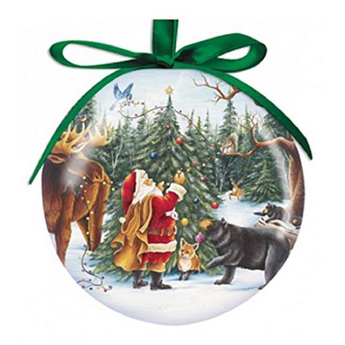 Cape Shore 3&apos;&apos; Santa with Animals Ball Ornament  並...