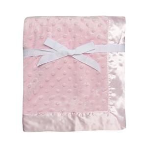 Baby Starters Textured Dot Blanket with Satin Trim  Pink 30 x 40 by  並行輸入｜good-quality
