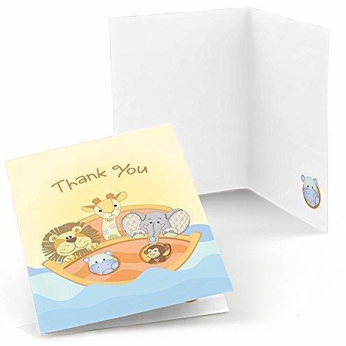 Noah &apos;s Ark???baby shower Thank Youカード 8?Count  並行...
