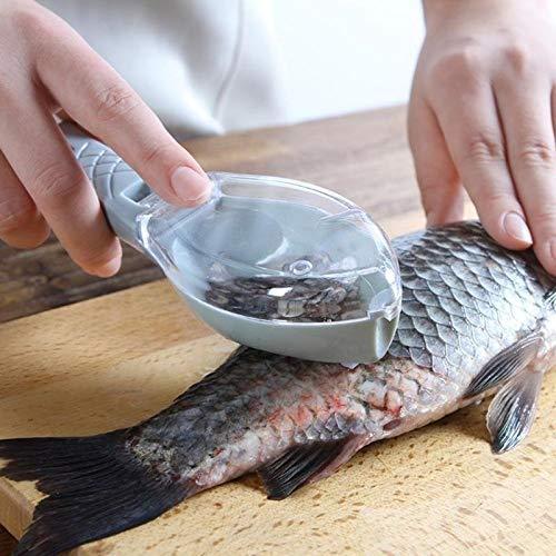 素早く外せるフィッシュスキンブラシ プラスチック 魚のうろこ スクレーパー 簡単キッチンクリーニング...