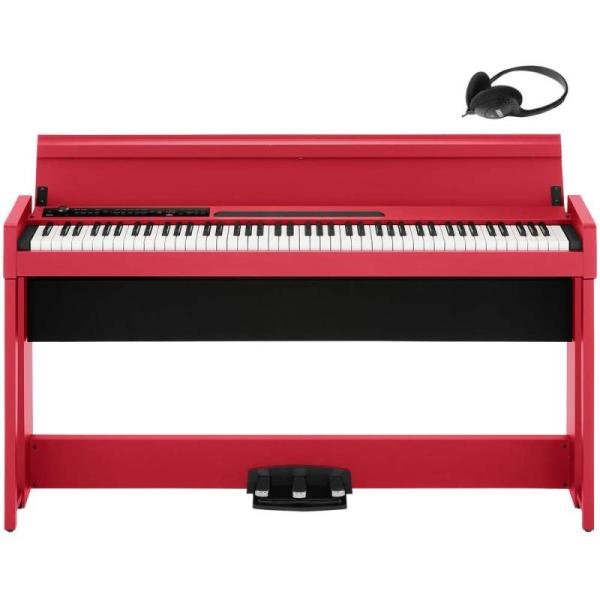 KORG コルグ 電子ピアノ 88鍵盤 C1 Air RD レッド 赤 日本製 温かみを感じる木製 ...