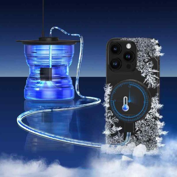 【革新設計・水冷式クーラー】Ni-SHEN 水冷式スマホクーラー ワイヤレス充電 スマホ冷却 ナノ半...