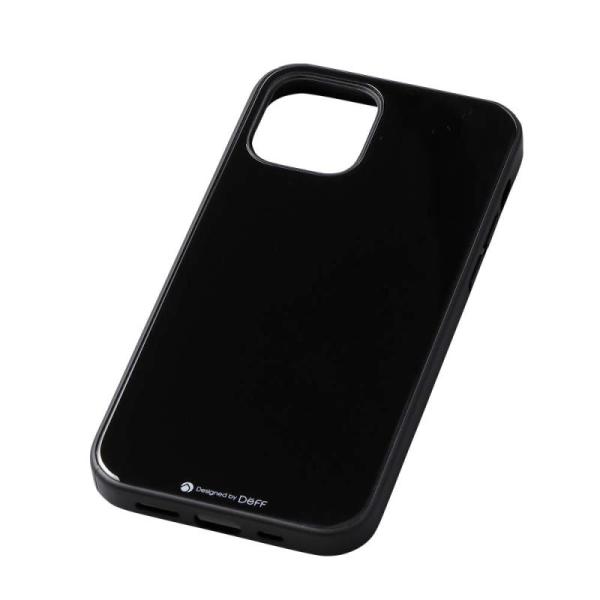 iPhone 12 mini 用 Hybrid Case Etanze 背面に化学強化ガラス ブラッ...