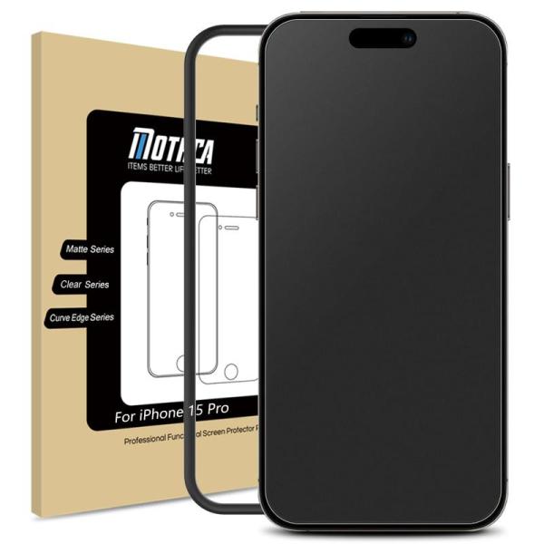 Mothca アンチグレア iPhone 15 Pro対応 ガラスフィルム 保護フィルム 強化ガラス...
