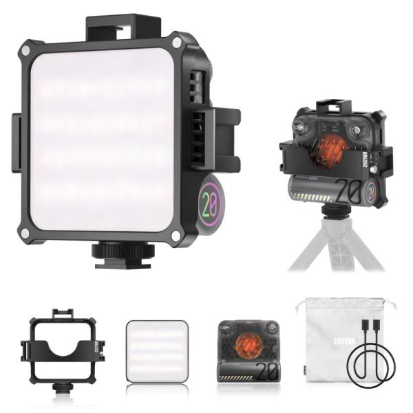 ZHIYUN FIVERAY M20 20W LED ビデオライト 小型 撮影用 2700K-650...