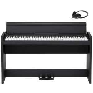 KORG コルグ 電子ピアノ 88鍵盤 LP380 USB ブラック 黒 日本製 温かみを感じる木製 純正ヘッドフォンとペダルが付属