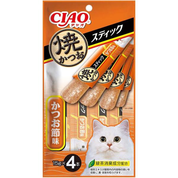 チャオ ちゅ〜る CIAO ちゅーる スティック 焼かつおスティック かつお節味 4本入り 猫用おや...