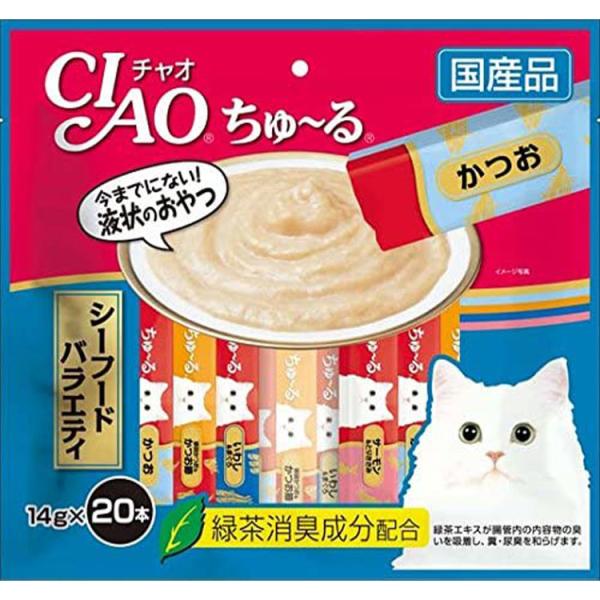 チャオ ちゅ〜る CIAO ちゅーる シーフードバラエティ 20本入り かつお 宗田かつお＆かつお節...