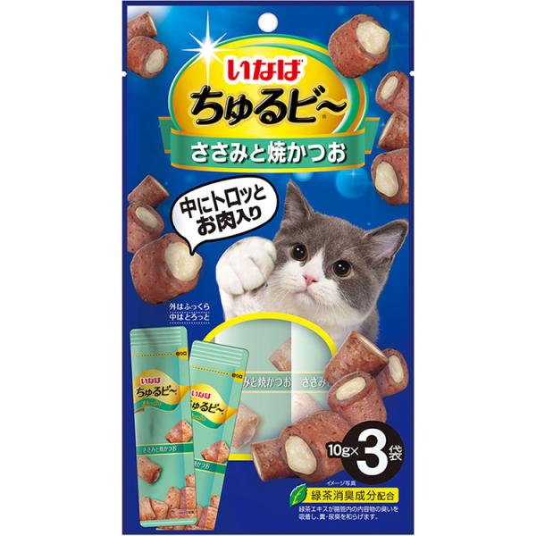いなば ちゅるビ〜 ささみと焼かつお 3袋 猫用おやつ 猫おやつ 猫用ふりかけ キャットフード チャ...