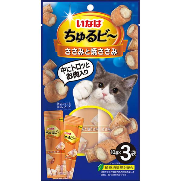 いなば ちゅるビ〜 ささみと焼ささみ 3袋 猫用おやつ 猫おやつ 猫用ふりかけ キャットフード チャ...