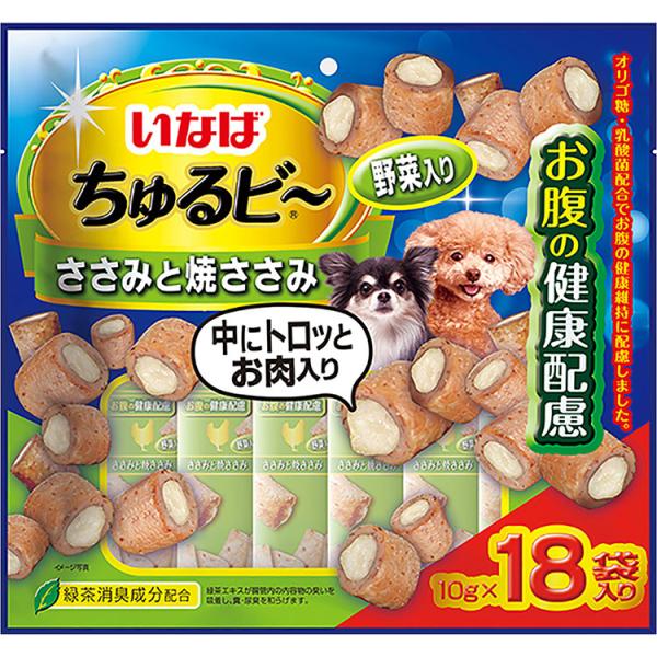 いなば ちゅるビ〜 ささみと焼ささみ 野菜入り お腹の健康配慮 18袋入り 犬用おやつ 犬おやつ 犬...