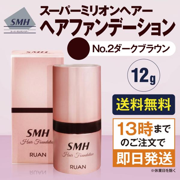 スーパーミリオンヘアー ヘアファンデーション 12g NO.2 ダークブラウン 白髪隠し カバー